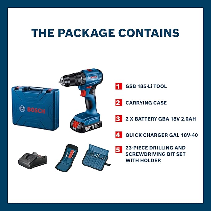 BOSCH GSB 185-Li Professional Kit